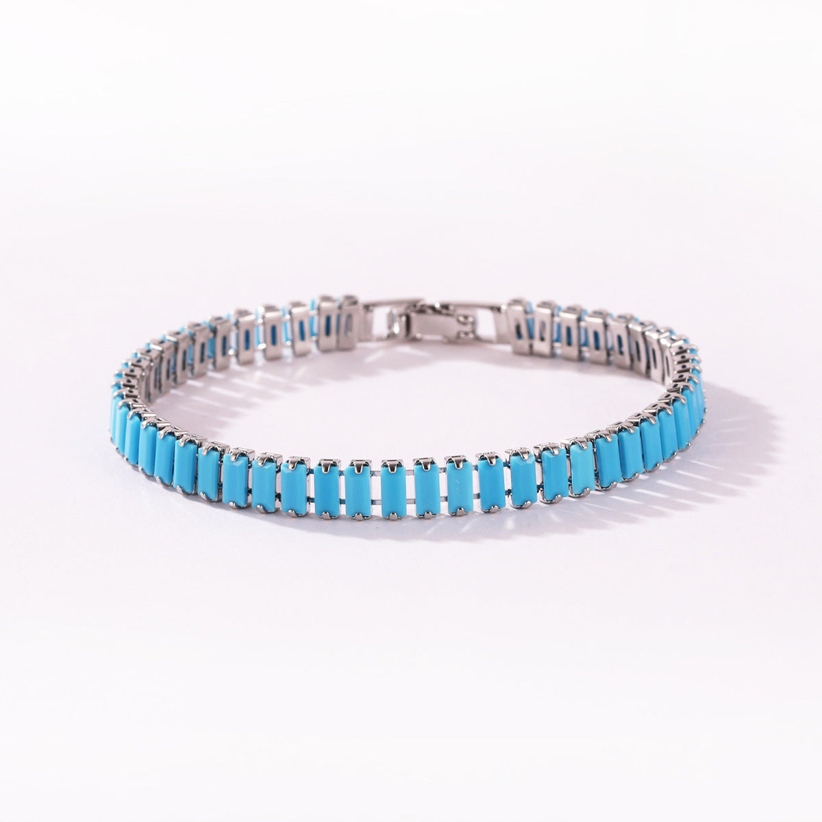 Wholesale 18k Gold Plated Zircon Bracelet,  Blue Turquoise Design,  Boutique Jewelry Accessory
