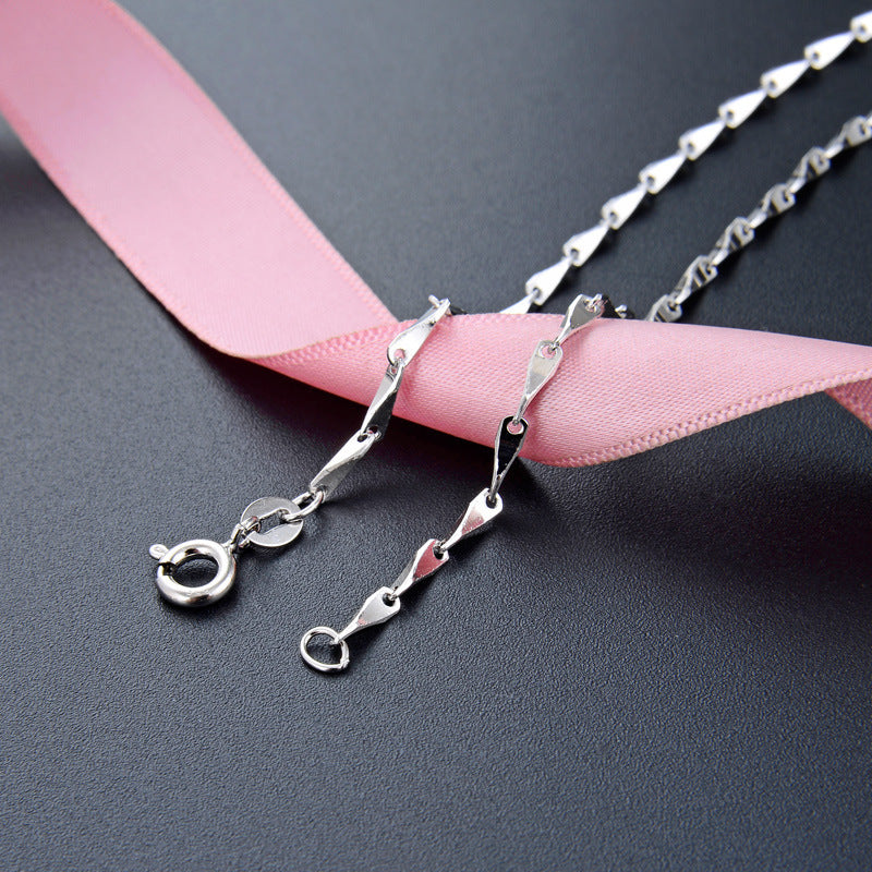 Wholesale silver chain s925 sterling silver simple short melon seeds clavicle chain