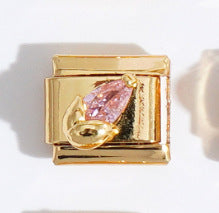 Wholesale Italian Charm Bracelet 9mm DIY Splicing Diamond Four-Leaf Clover Stainless Steel Composable Bracelet