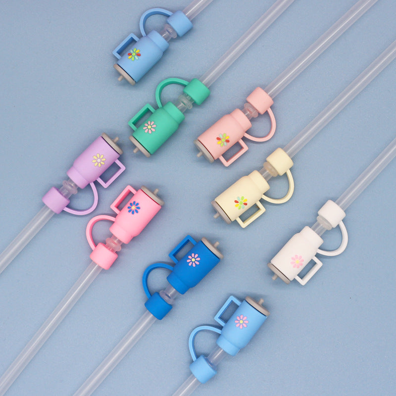 Wholesale 10pcs Silicone 10mm Color Tea Cup Straw Tube Cap ACC-SCR-LengXing001