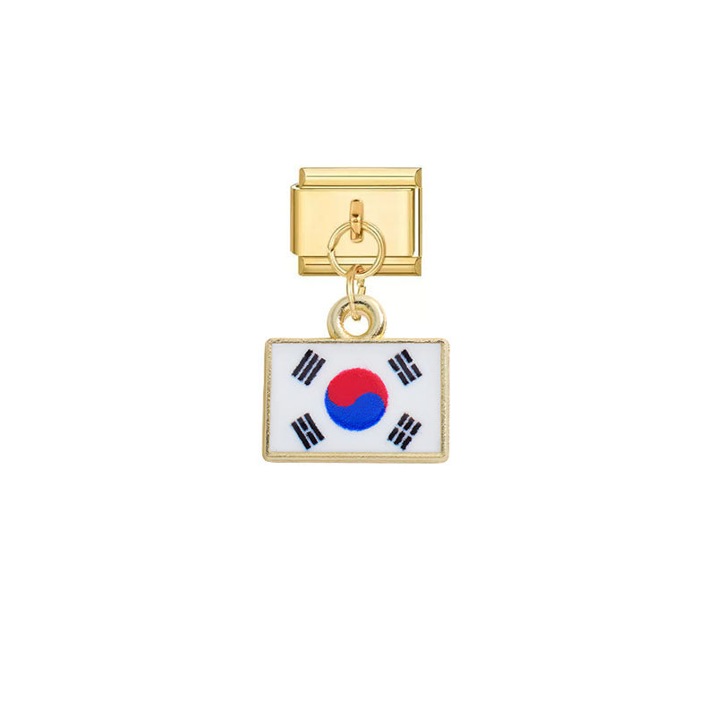 Wholesale Stainless Steel DIY Nation-themed Pendant Modules for Italy Fashion Accessory