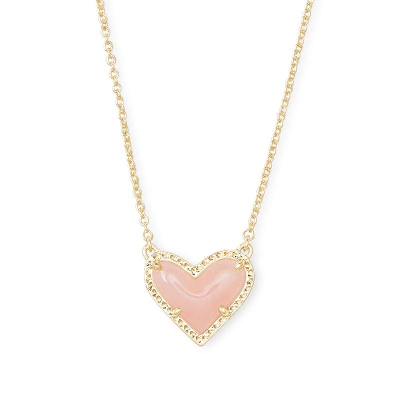 Wholesale love necklace  adjustable peach heart natural stone clavicle chain