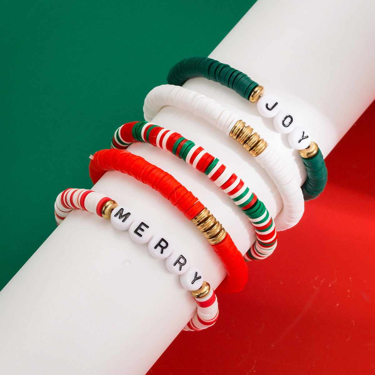 Wholesale Christmas  Woven Colorful Soft y Stretch Bracelet suit Bohemian Letter Bracelet