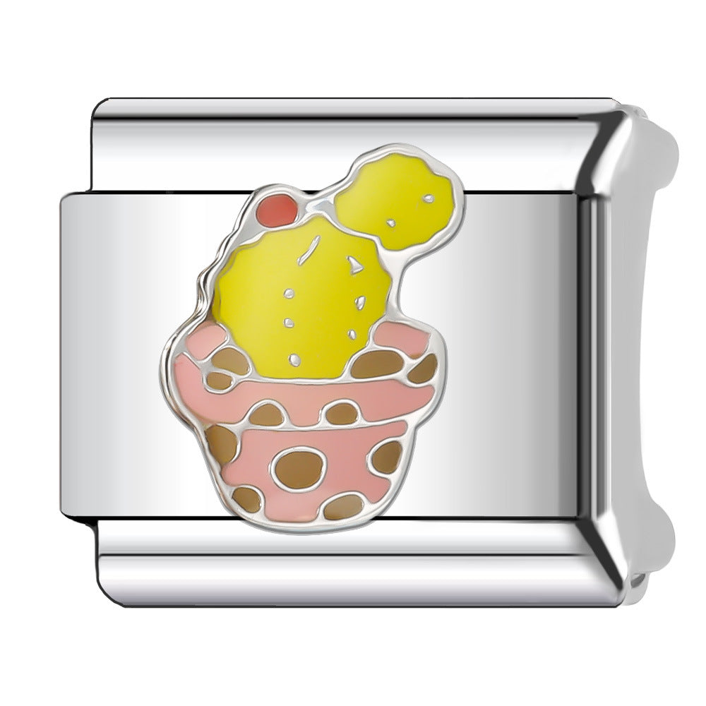 Wholesale Italian Charm Bracelet 9mm DIY Splicing Fruit and Vegetable Series  Stainless Steel Composable Bracelet