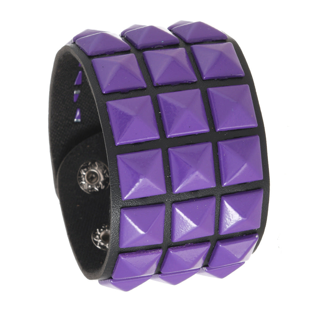 Wholesale Square Rivet Bracelet Men' s Personalized  Bracelet