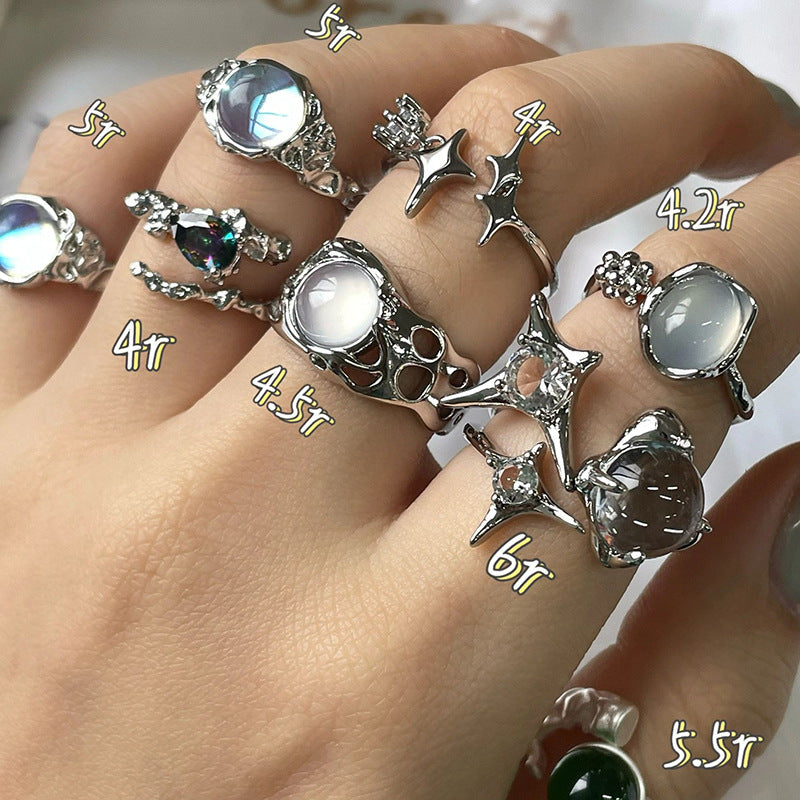 Wholesale  Women's Simple Moonstone Forefinger Open Ring