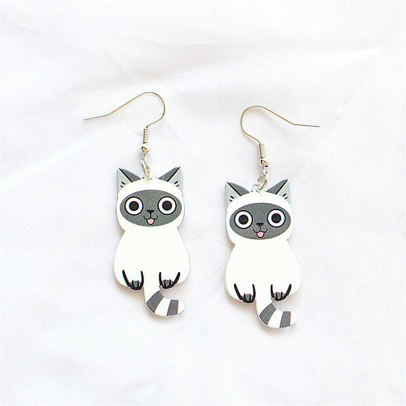 Wholesale Kitten Animal Acrylic Earrings ACC-ES-XN035