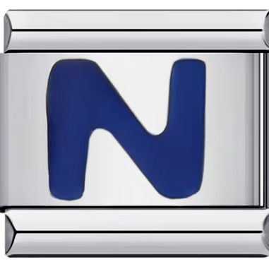 Wholesale 10pcs Italian Charm Bracelet 9mm DIY Splicing Removable Blue English Letters Stainless Steel Composable Bracelet