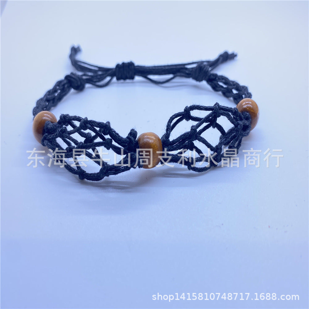 Wholesale Natural Stone Mesh Bag Woven Bracelet Adjustable Mesh Bag ACC-BT-Nius001