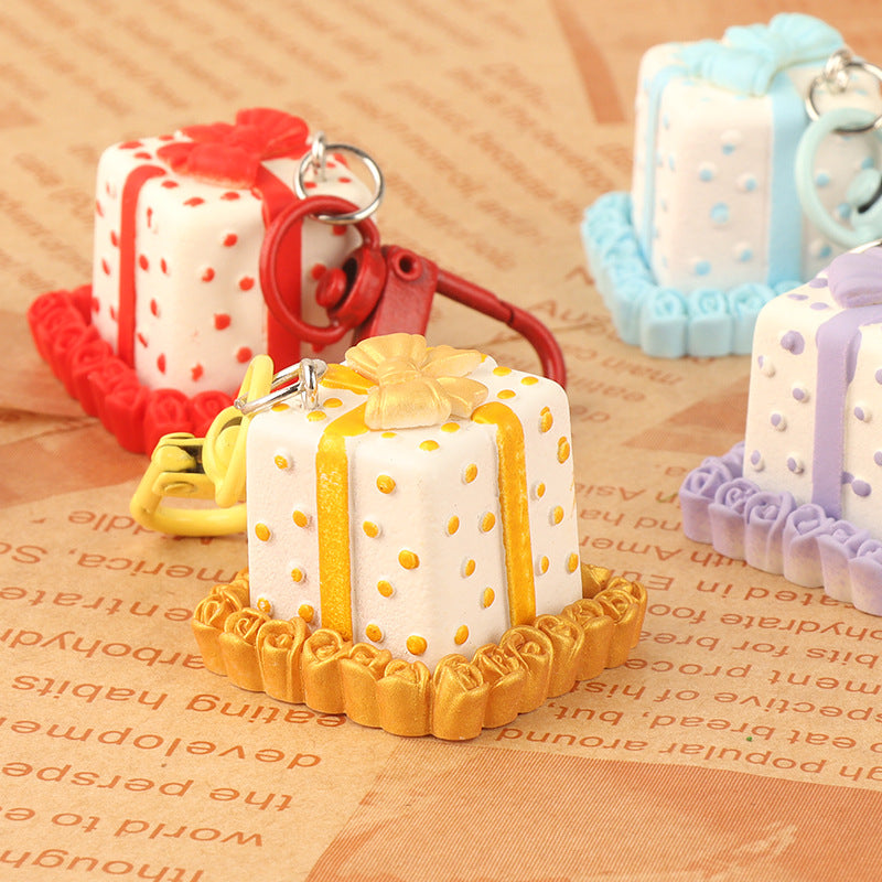 Keychain de gâteau d'anniversaire stéréo en gros