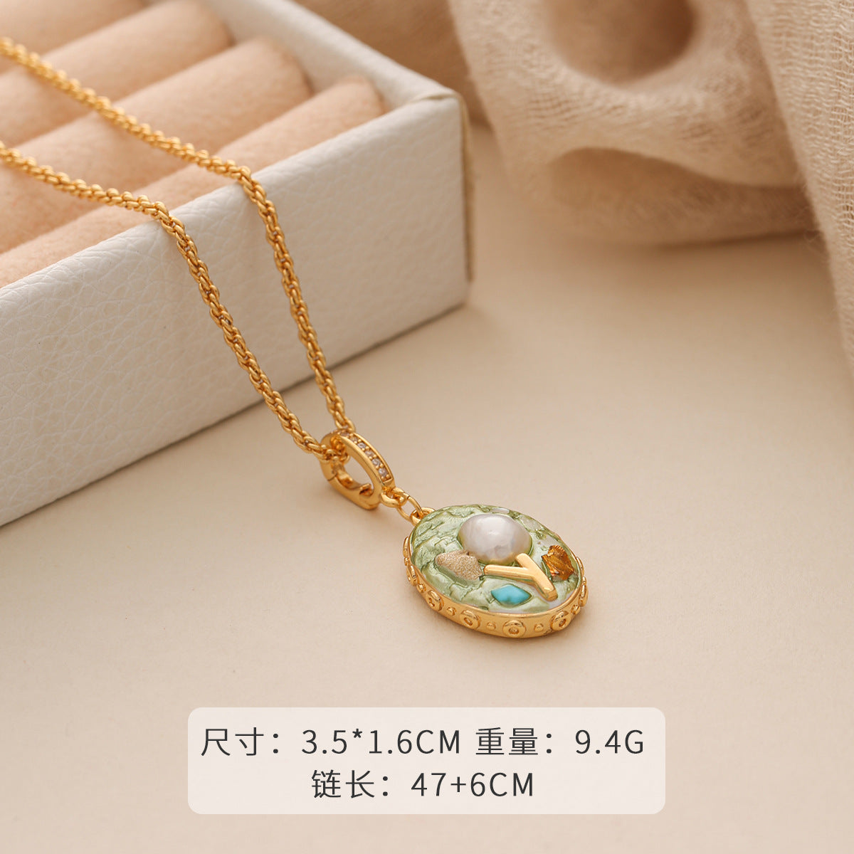 Wholesale  Oil Painting Necklace Light Luxury  Collarbone Chain