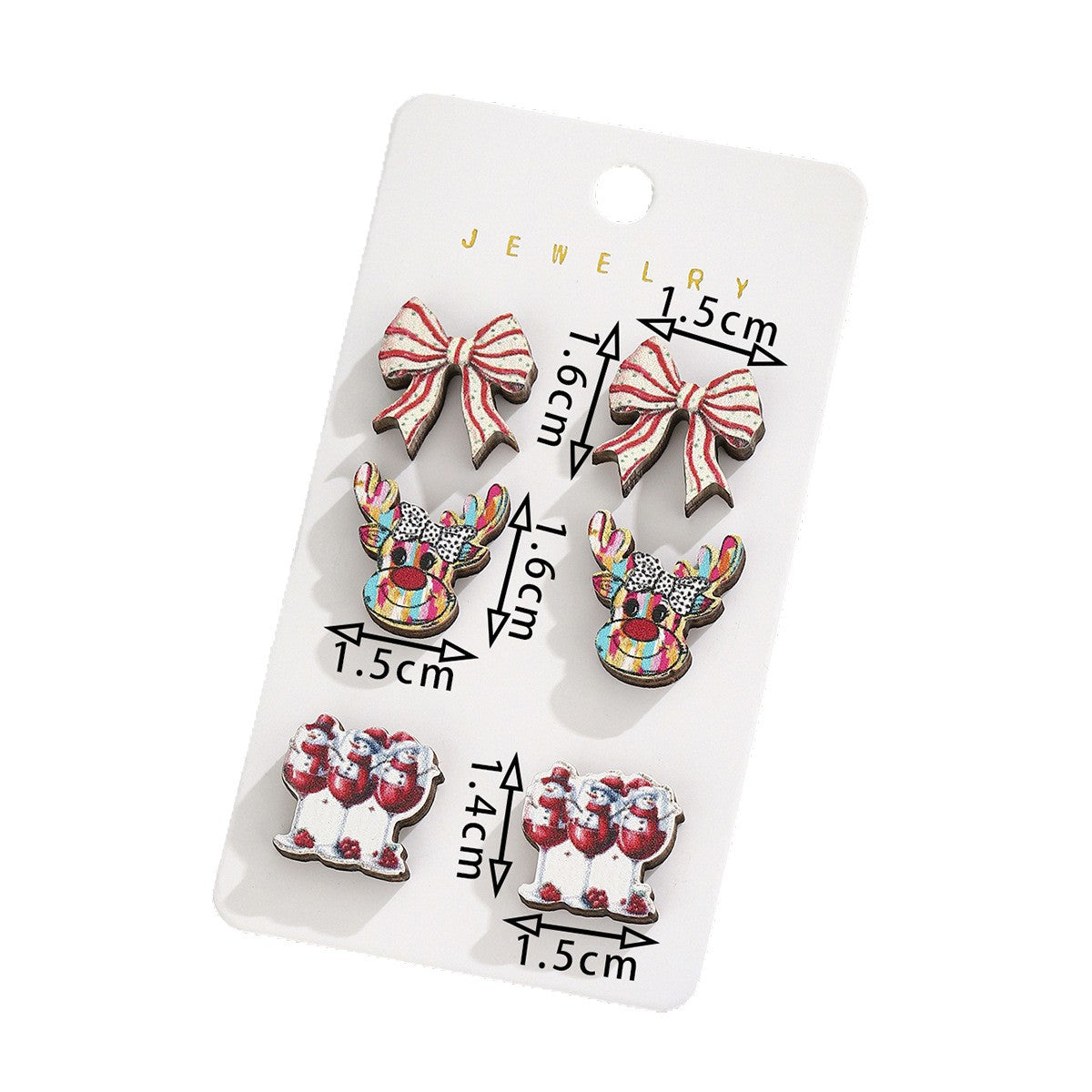 Wholesale Christmas Bow Elk Earrings