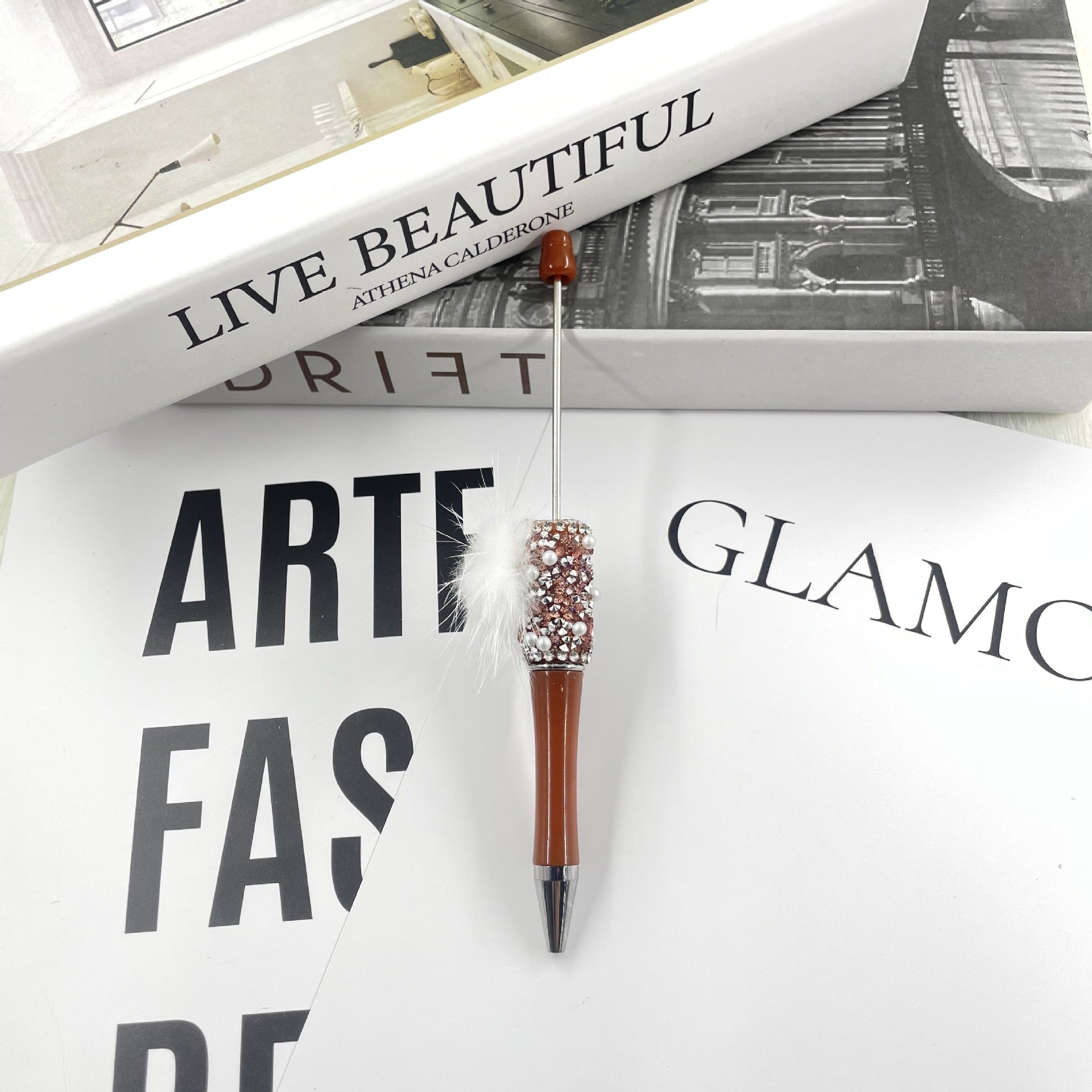 Wholesale Crushed Diamond Pom-Pom Beadable Pens