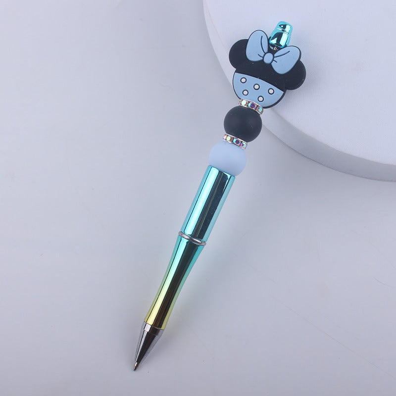 Wholesale  beaded pen DIY creative cartoon animal silicone teether handmade beaded pen