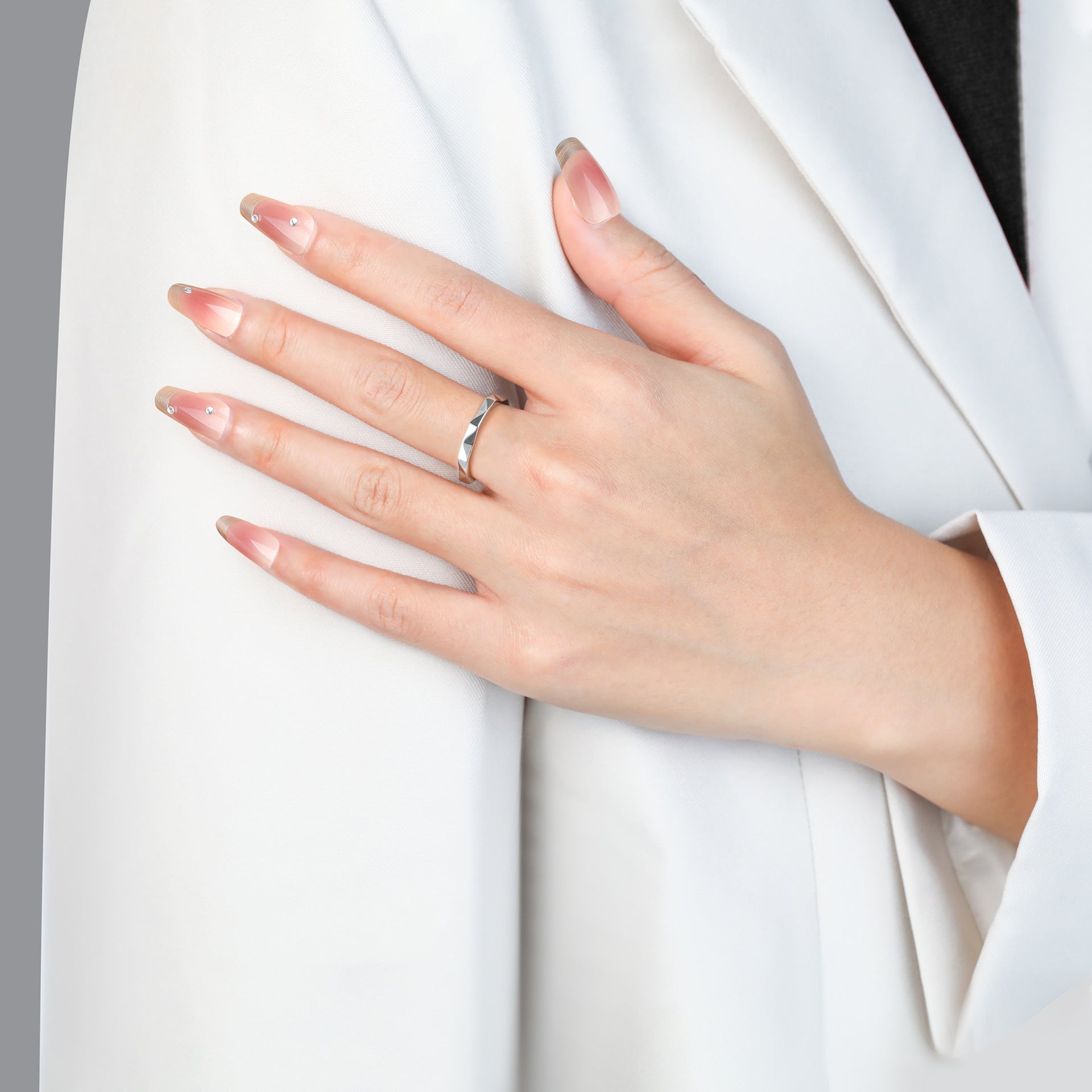 Wholesale  S925 Sterling Silver Plain Ring  Light Luxury Ring