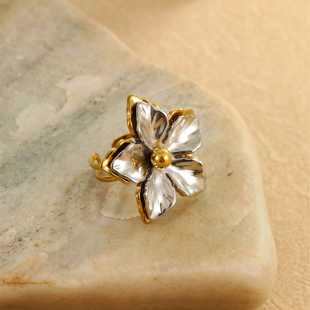 Wholesale Floral Color Matching Stainless Steel Rings