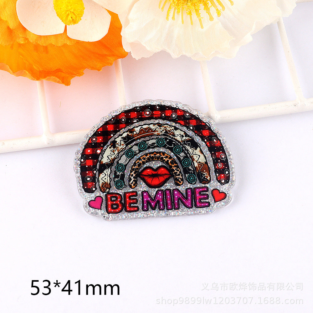 Wholesale 10PCS DIY Acrylic Loose Cute Cartoon Brooch Flatback