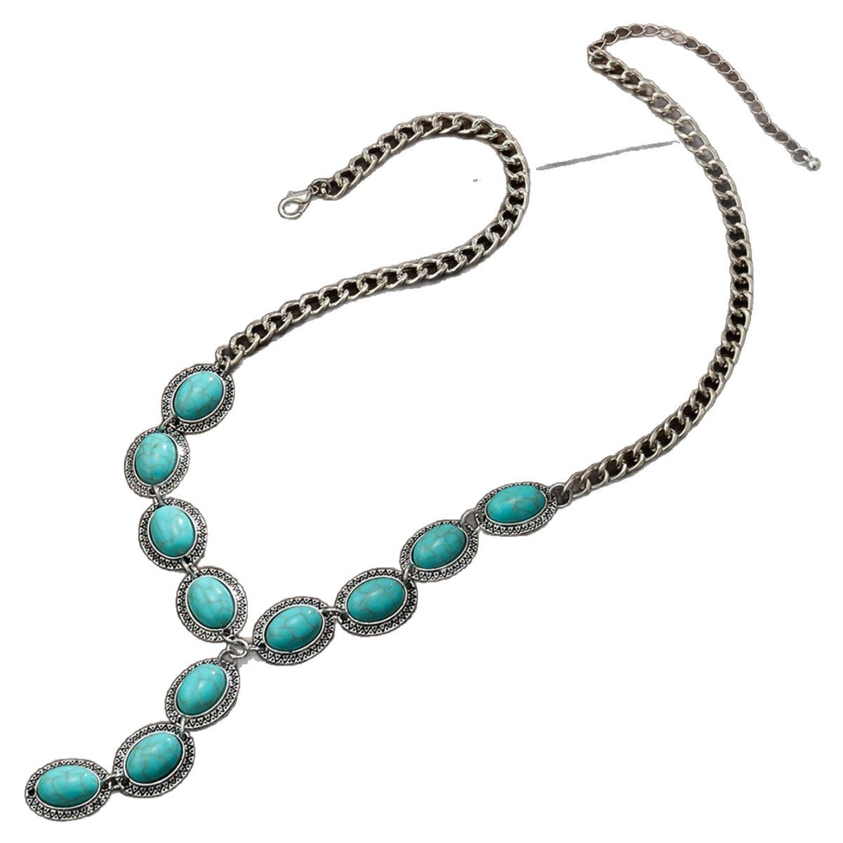 Wholesale Western style retro ethnic style turquoise necklace