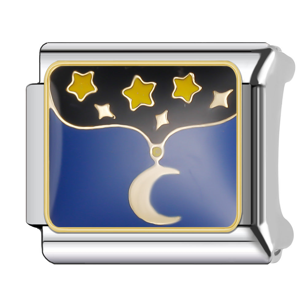 Wholesale Italian Charm Bracelet 9mm DIY Splicing Cosmic Star Series Stainless Steel Composable Bracelet