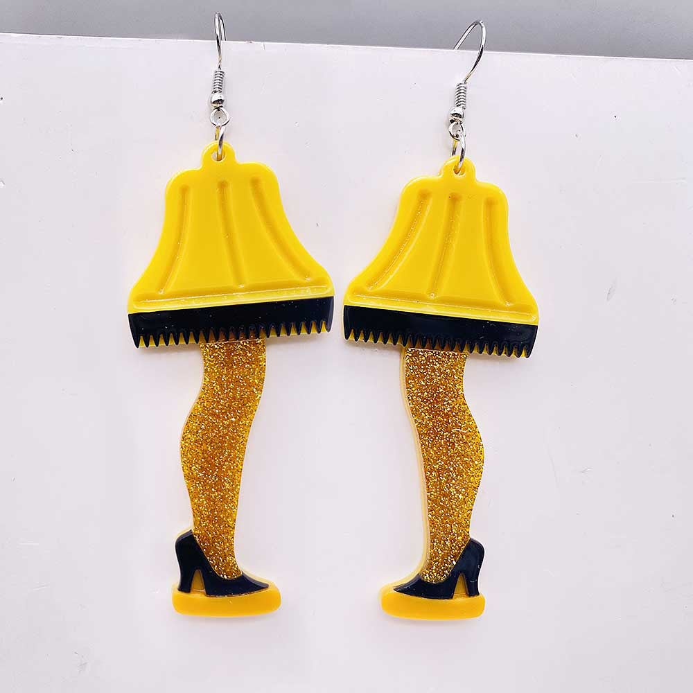 Wholesale exaggerated fun acrylic table lamp high heel earrings