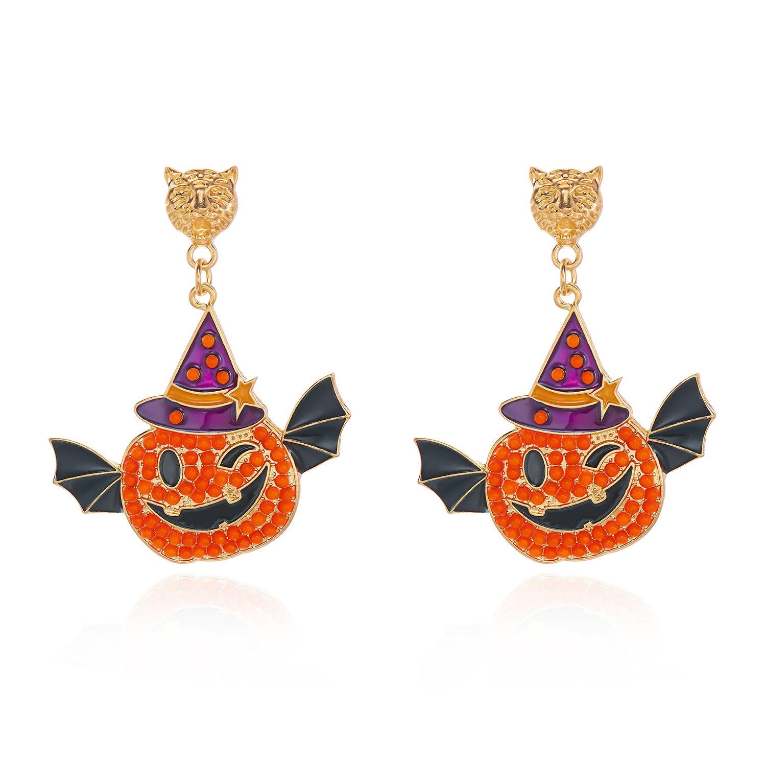 Wholesale  Skull Pumpkin Drip Rhinestone Earrings Alloy Fashion Jewelry for Party