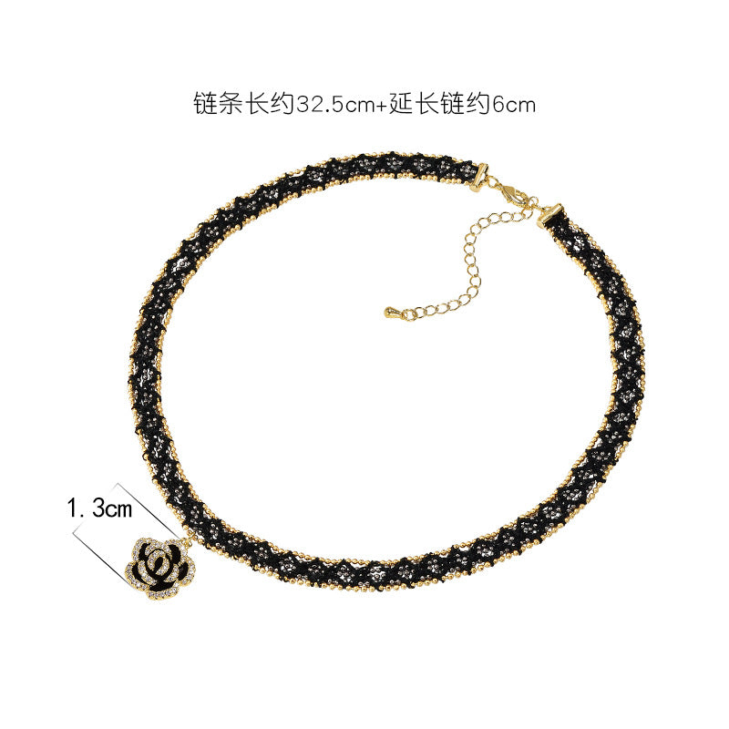 Wholesale Rose Necklace  Light Luxury Jewelry Clavicle Chain Necklace