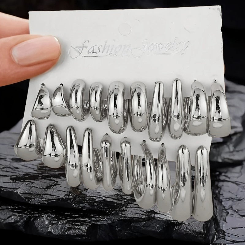 Wholesale  Resin Geometric Combination Earrings Set