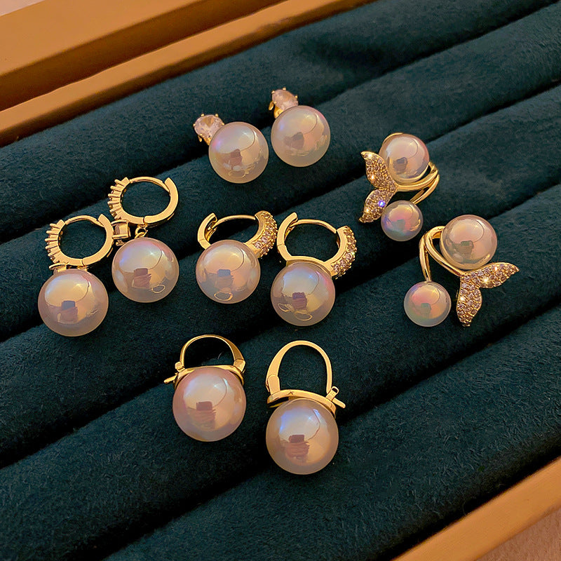 Wholesale Mermaid Pearl Earrings Simple and Versatile Earrings ACC-ES-Weim003