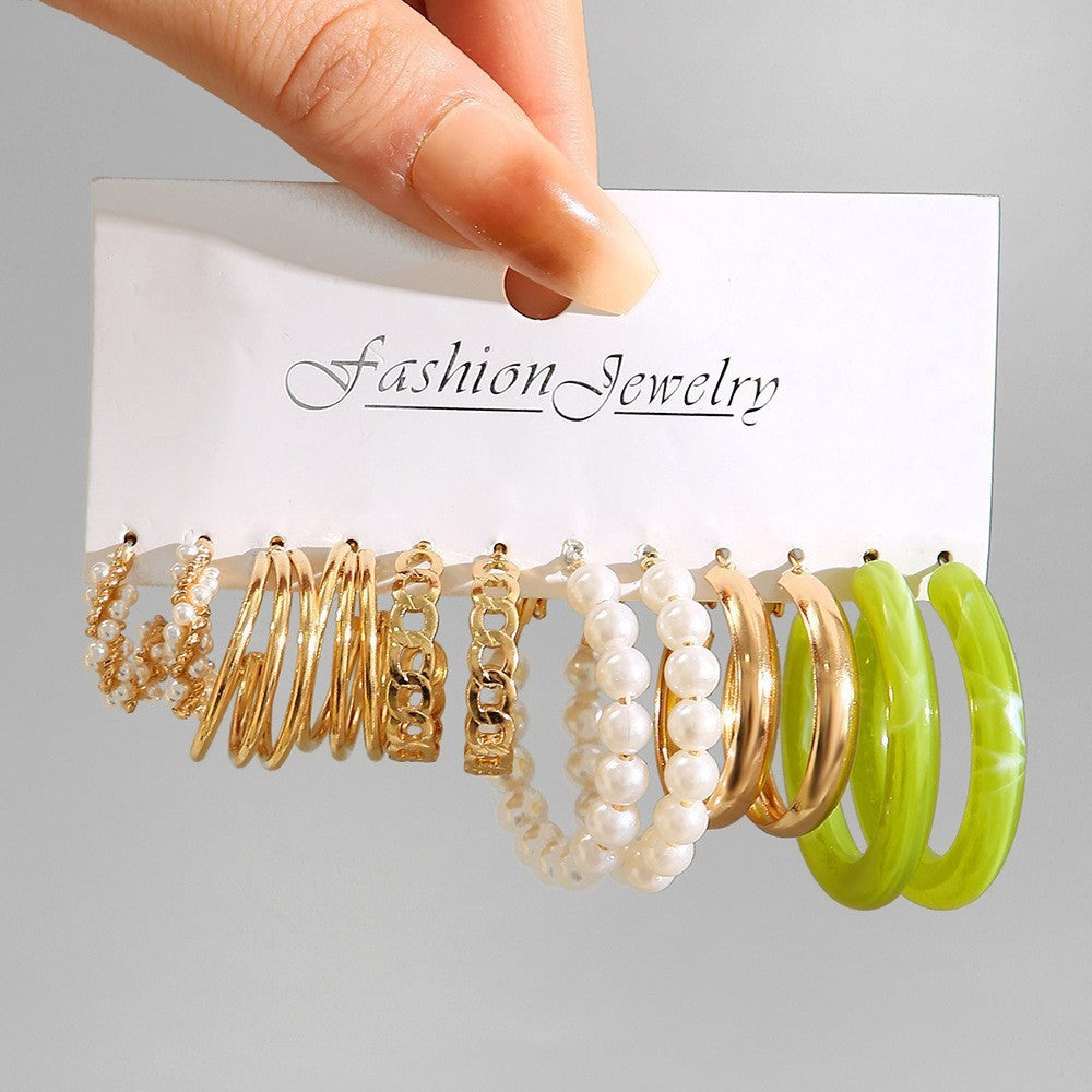 Wholesale  Alloy Earrings Square Butterfly Geometric Earrings suit