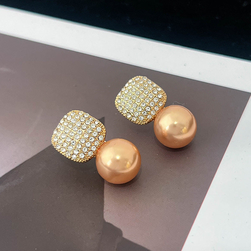 Wholesale Simple Zircon Square Bead Earrings ACC-ES-XiaoCheng010