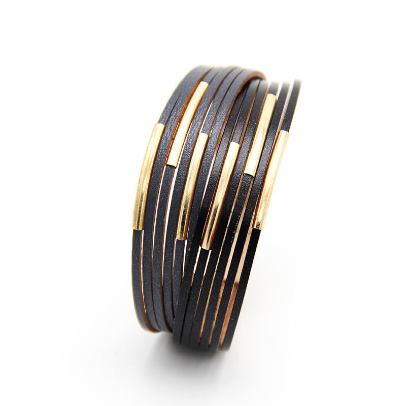 Wholesale multi-layer woven leather bracelet