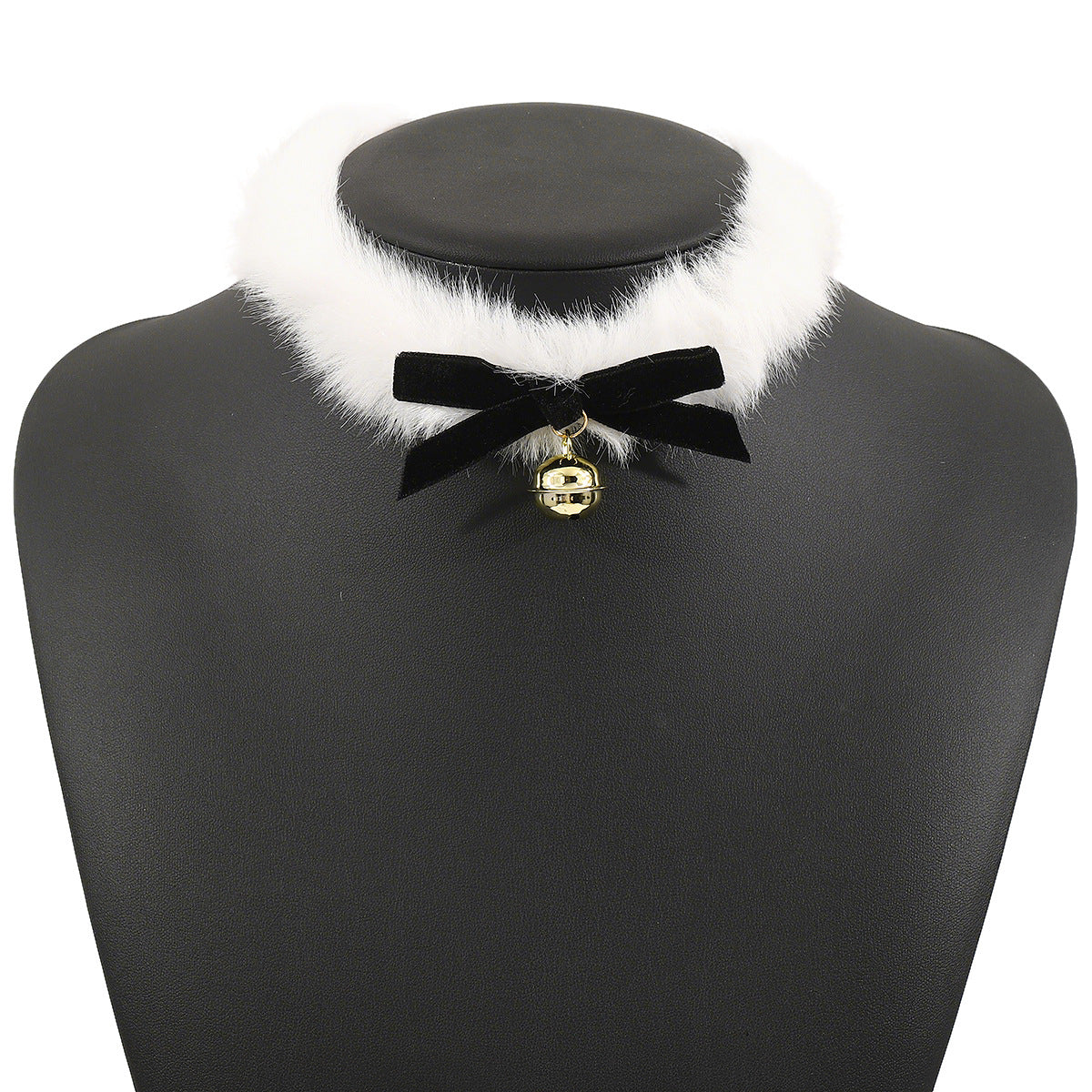 Wholesale Christmas velvet bow bell collar female plush ribbon choker necklace