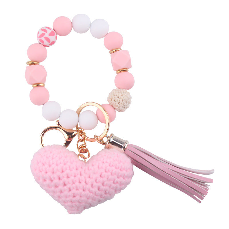Wholesale Cartoon Wool Love Bracelet Keychain