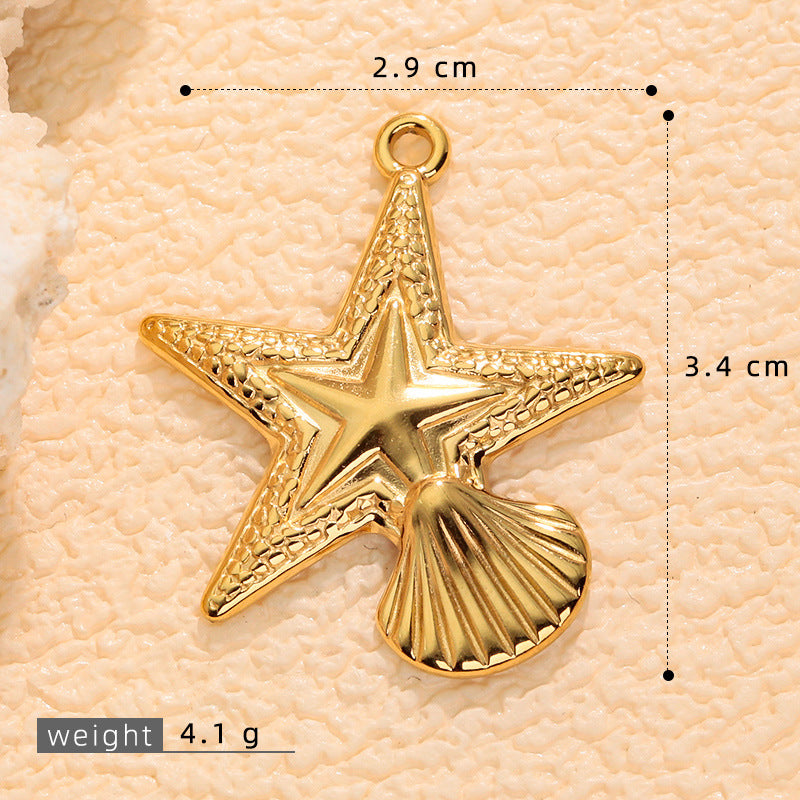 Wholesale stainless steel DIY  five-pointed starfish pendant