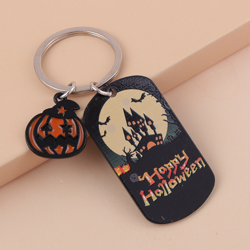 Wholesale Halloween Pumpkin Bat Stainless Steel Keychain ACC-KC-DA016