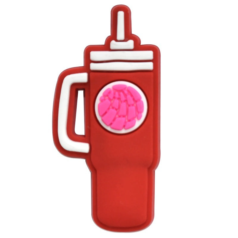 Wholesale  Random 100pcs Love-themed Water Bottle PVC Soft Rubber Shoe Buckle Decoration