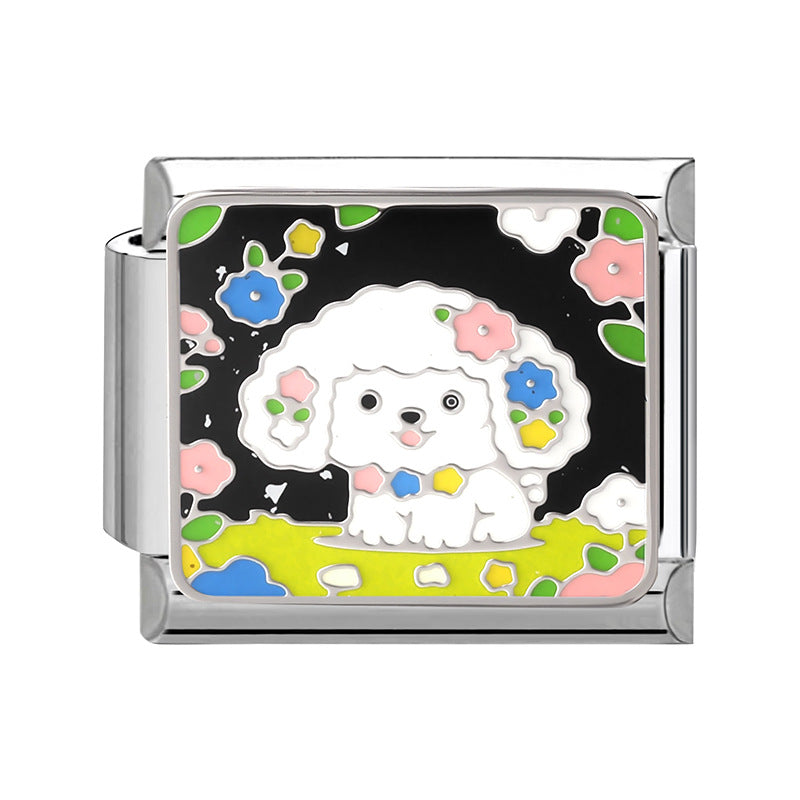 Wholesale Italian Charm Bracelet 9mm DIY Cute  vintage-style Creative Stainless Steel Composable Bracelet