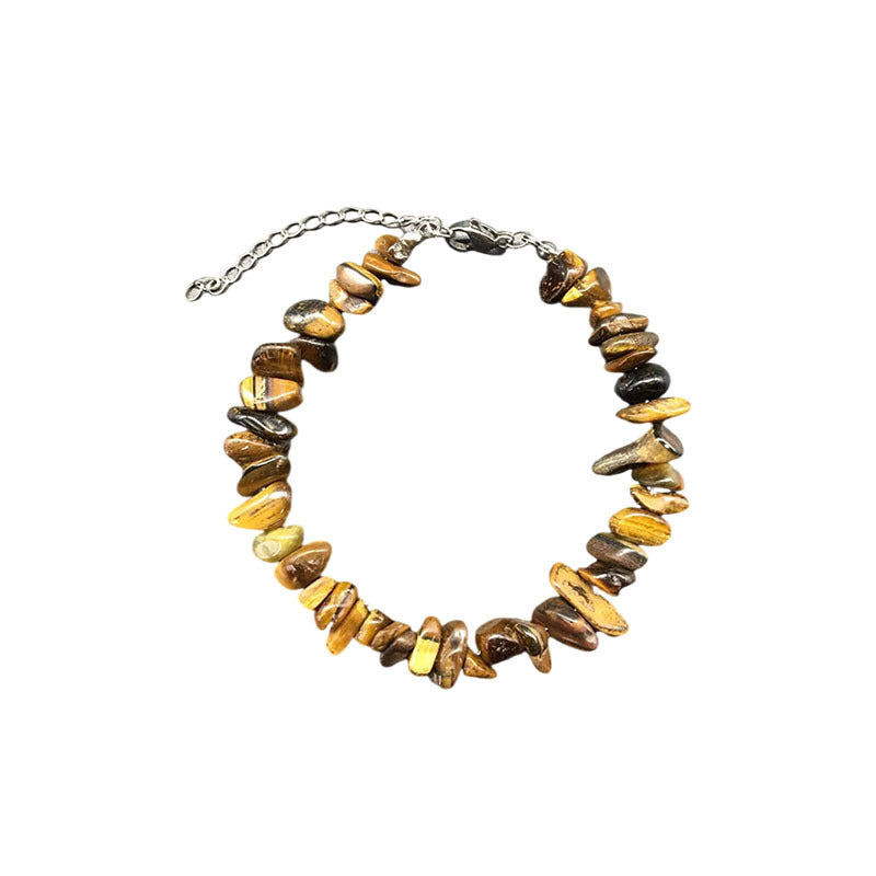 Wholesale Colorful Natural Stone Anklets Stainless Steel Wire Lock Buckle ACC-AS-Yima001