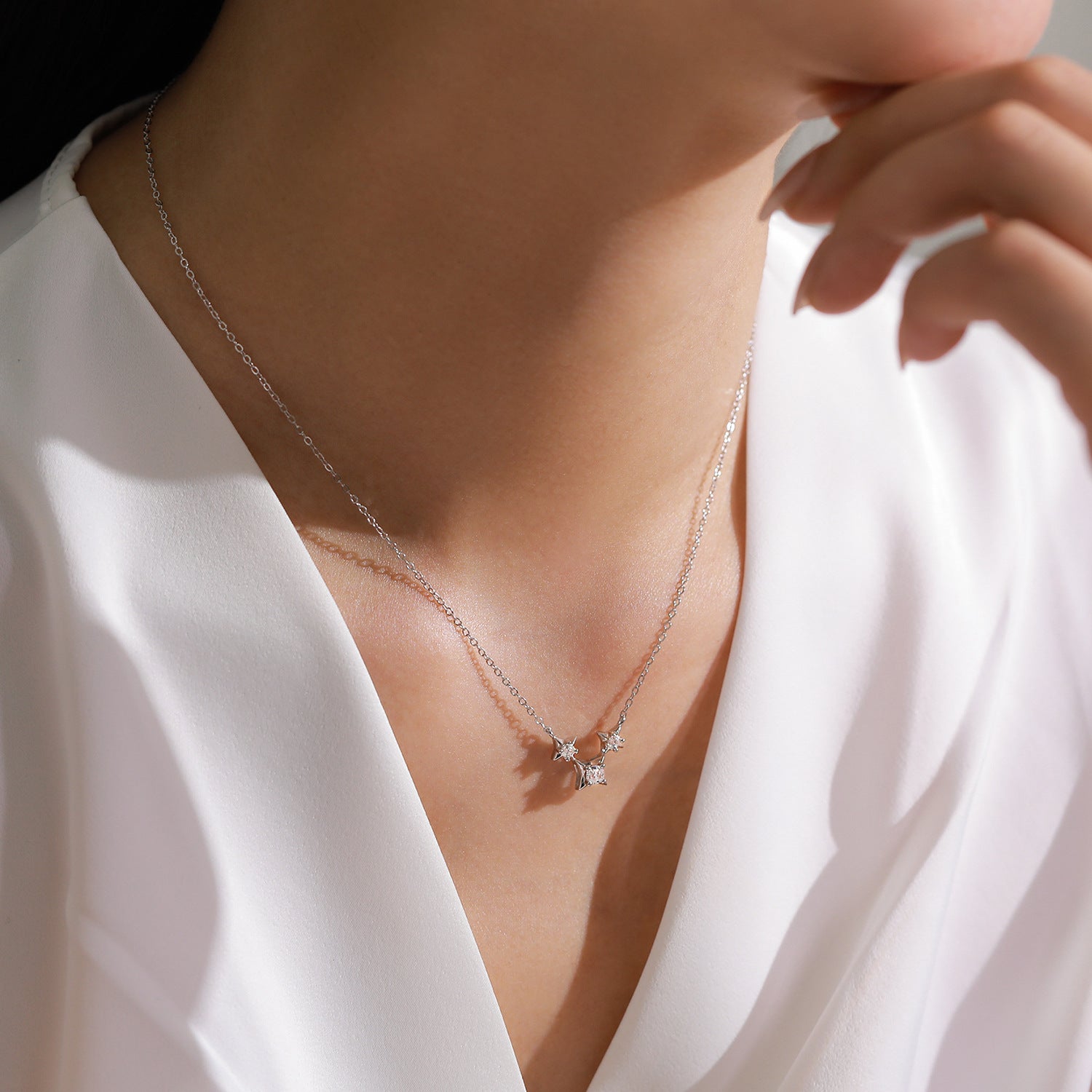 Wholesale S925 Sterling Silver Star Necklace