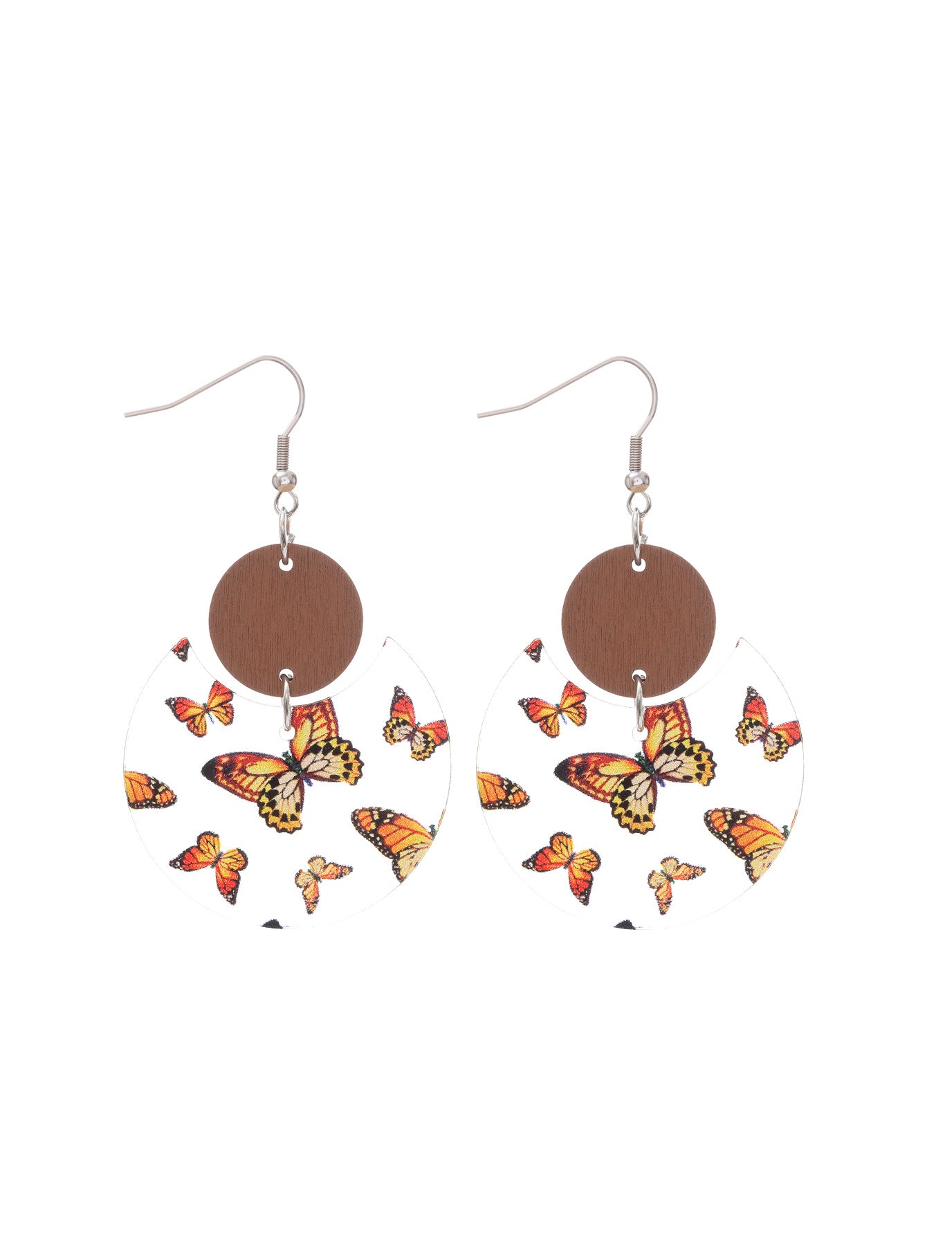 Wholesale  Butterfly Printing Acrylic Earrings