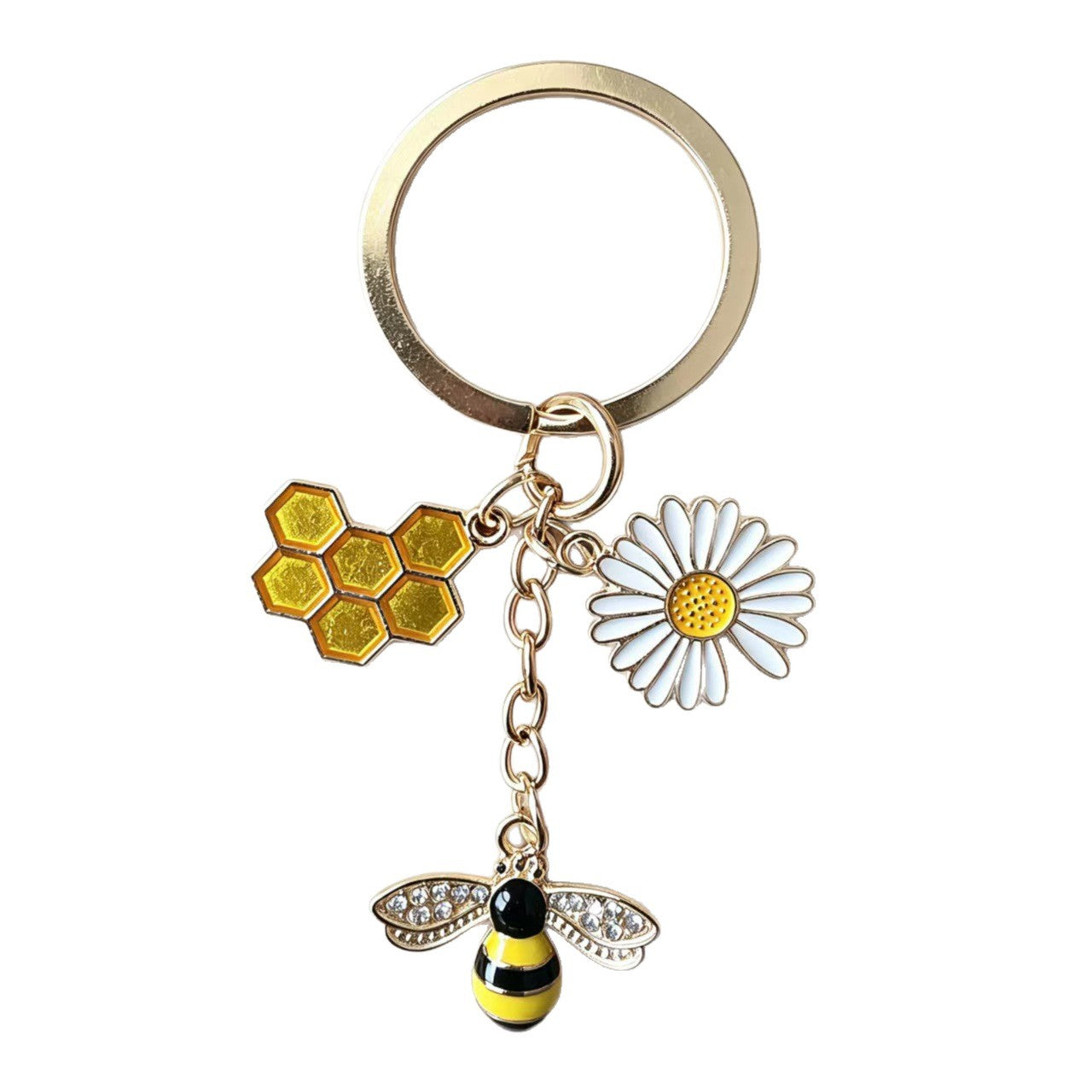 Wholesale Alloy Drop Oil Keychain  Bee Hive Design Cute Bag Charm for Girls Boutique Resale