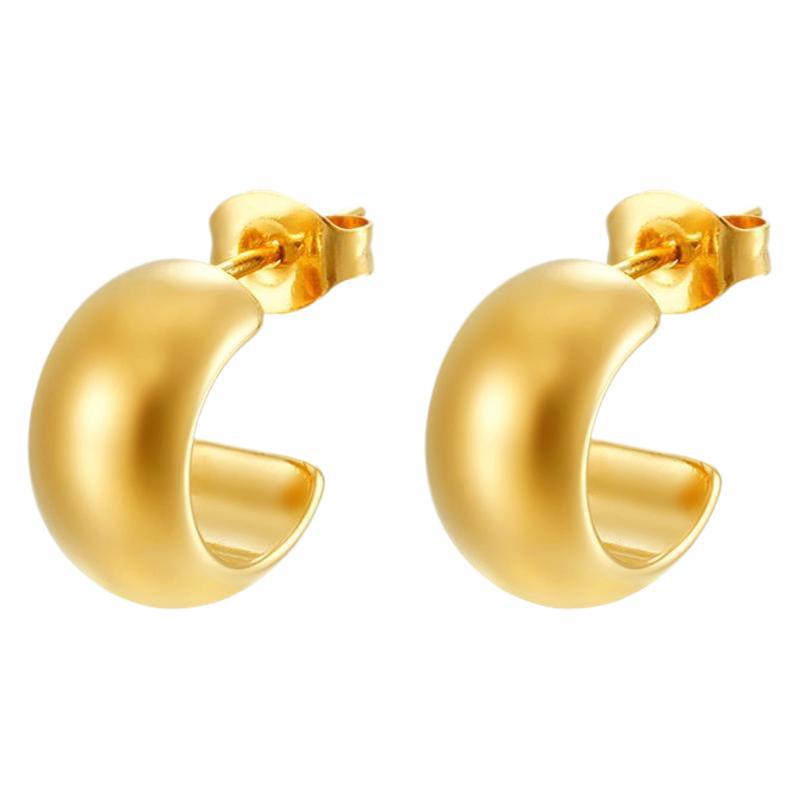 Wholesale C- shaped semicircle stainless steel earrings