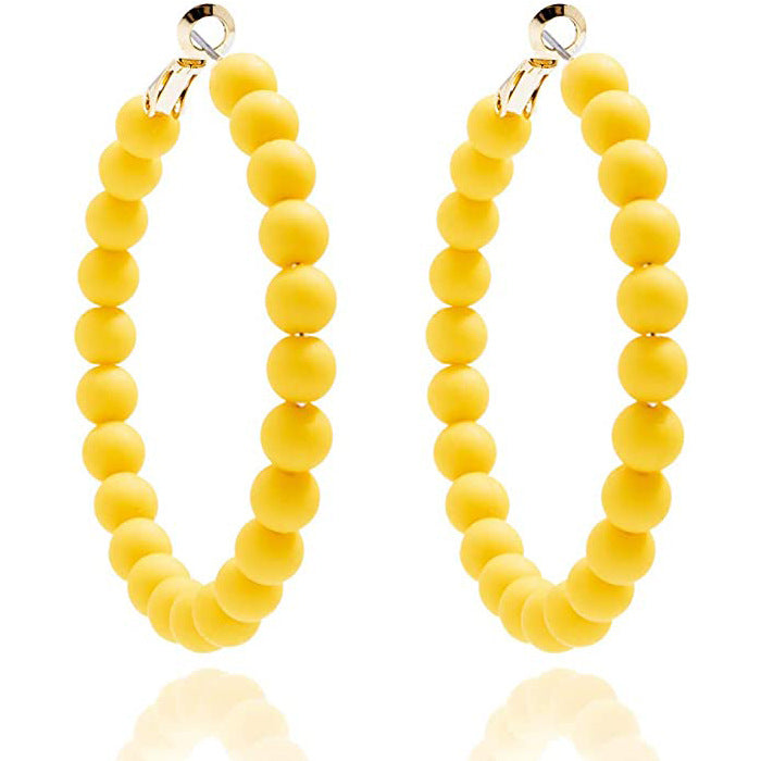 Wholesale Summer Colorful Acrylic Beads Round Earrings Bohemian Stud Earrings ACC-ES-Yunh001