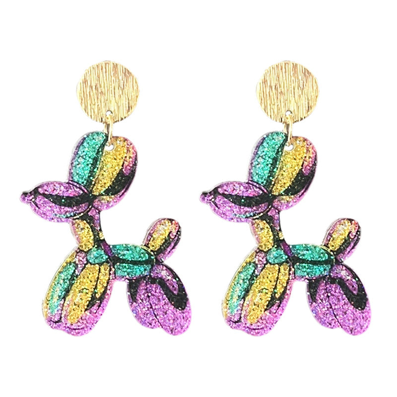 Wholesale 2pcs/ pack Acrylic Carnival Bow Earrings