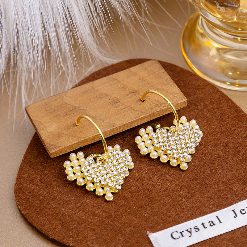 Wholesale pearl light luxury elegant silver needle steel needle alloy earrings ACC-ES-MDD007