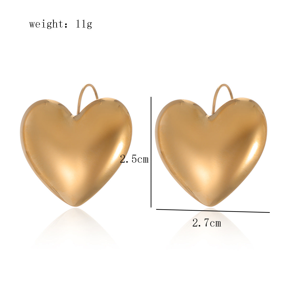 Wholesale  stainless steel 18k real gold plating love earrings