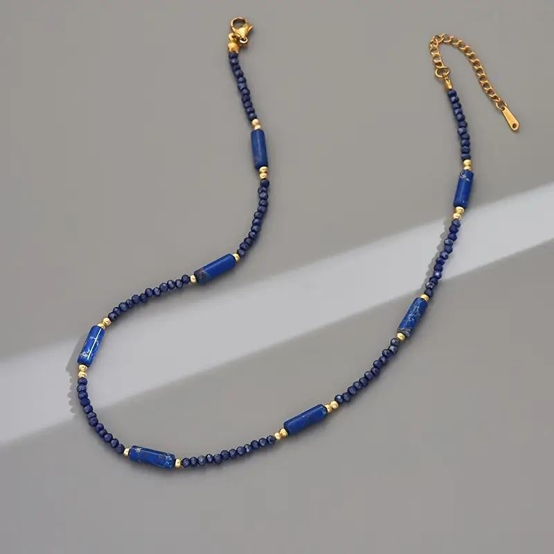 Wholesale Stylish Gold Heart Crystal Beaded Necklace Bohemian Women Fashion Jewelry