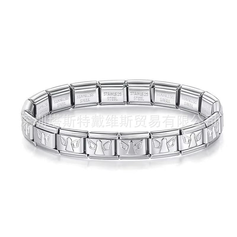 Wholesale  Italian Charm Bracelet 9mm DIY  single-section  Creative Stainless Steel Composable Bracelet