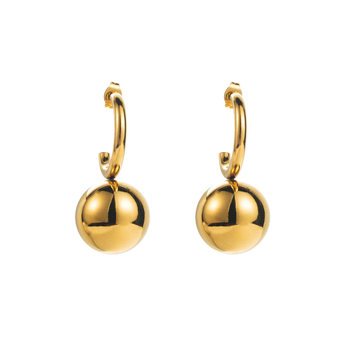 Wholesale Stainless Steel Earrings Simple Water Drop Ball Earrings ACC-ES-BP004