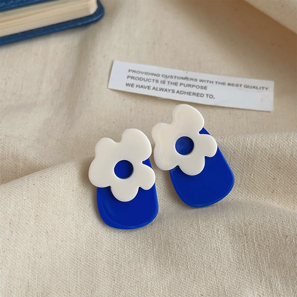 Wholesale Blue Oil Dripping Acrylic Earrings ACC-ES-Eryu008